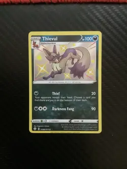 Thievul SV082/SV122 Shiny Holo Shining Fates Pokemon Card Near Mint - Image 1