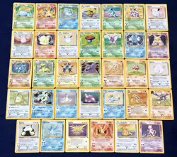Original Pokemon WOTC Base Jungle Fossil 1-151 Set Complete 34 HOLOS Bonus Cards - Image 1