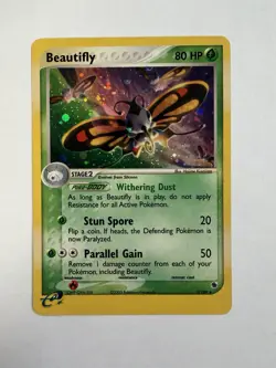 Beautifly Holo Rare Ruby and Sapphire Pokemon Card 2/109 - Image 1
