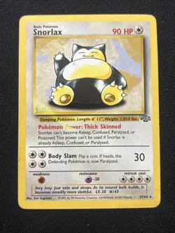 Snorlax Pokemon Card Jungle Set Holo Rare 1st Edition 11/64 - Image 3