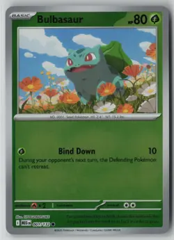 Bulbasaur 001/132 Pokemon TCG Mega Evolution Reverse Holo Card (Near Mint) NM 1 - Image 1
