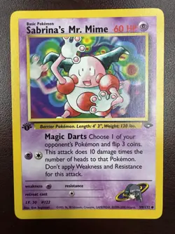 Sabrina's Mr. Mime Pokemon Card 59/132 Gym Challenge 1st Edition Non-Holo -LP - Image 1
