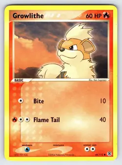 Growlithe 64/112 2004 EX FireRed & LeafGreen Pokemon Card TCG Nintendo - VLP - Image 1