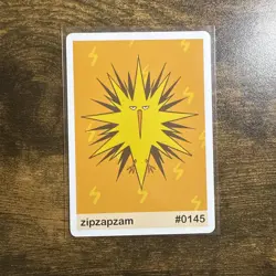 Near Mint Pookiemoot Zipzapzam Zapdos #0145 Derp Pokemon Fan Art Card - Image 1