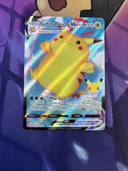 Surfing Pikachu Vmax 009/025 Celebrations VLP Full Art Ultra Rare Pokemon Card - Image 1