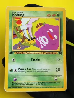 Koffing 58/82 Team Rocket Regular 1st Edition Pokemon Card TCG - Image 1