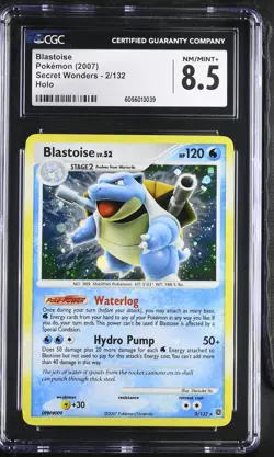 CGC 8.5 Blastoise 2007 Secret Wonders 2/132 Holo Pokemon Card - Image 1