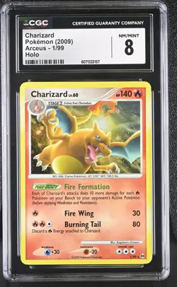 CGC 8 Charizard 2009 Arceus 1/99 Holo Pokemon Card - Image 1