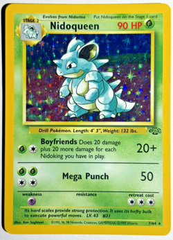 Pokemon TCG Nidoqueen Rare Holo Card #7/64 Jungle - Image 1