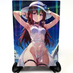 Steins;Gate Kurisu Makise Sexy Cute Anime Waifu Girl Lewd Goddess Story Art Card - Image 2