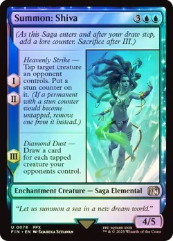 NM Foil Summon: Shiva, MTG, Final Fantasy, Magic the Gathering, 78 - Image 1
