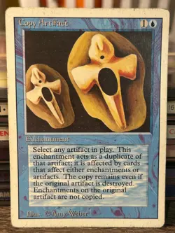 MTG Copy Artifact 3rd Edition HEAVILY PLAYED Revised English Single Enchantment - Image 1