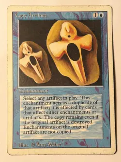 MTG Copy Artifact 3rd Edition HEAVILY PLAYED Revised English Single Enchantment - Image 3