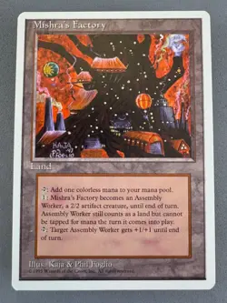 Mishra's Factory MTG 4th Edition Regular-Light Play NM-Vintage Magic - Image 1