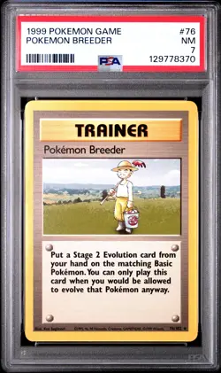 1999 POKEMON BASE SET UNLIMITED #76 POKEMON BREEDER PSA 7 - Image 1