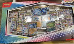 Pokemon TCG SV Prismatic Evolutions Lucario EX & Tyranitar EX Premium Collection - Image 1