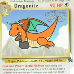 Pokemon Dragonite Black Star Promo Pokemon First Movie stamp 1999 LP - Image 2