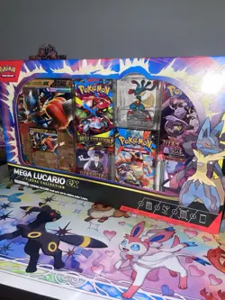 Pokemon TCG Mega Lucario ex Premium Figure Collection Box Factory Sealed - Image 1