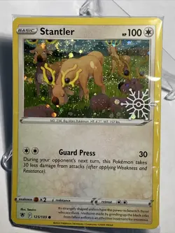 Pokemon TCG Stantler 125/189 2023 Holiday Advent Calendar Stamp Promo Sealed - Image 1