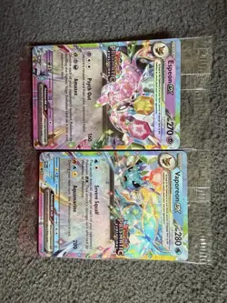 Pokemon TCG Espeon Ex And Vaporeon Ex Prismatic Stamp Eeveelutions Surprise Box - Image 1