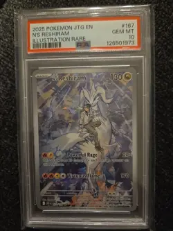 Pokemon TCG PSA 10 N's Reshiram 167/159 IR Journey Together - Image 1