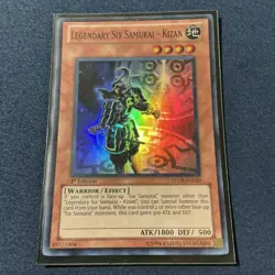 Yugioh Legendary Six Samurai - Kizan STOR-EN020 Super Rare 1st Ed NM - Image 1