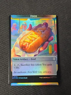 Food Token Foil 005 Miscut Misprint Print Error Marvel Spiderman MTG Card - Image 1