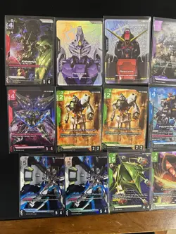 Gundam Card Game TCG Lot Of LR+, LR, And R’s New type Rising And Duel Impact. - Image 1