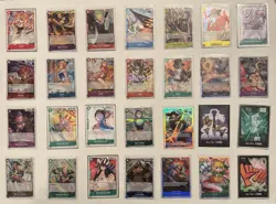 ONE PIECE 28 CARD LOT SPARKLE SUPER RARE NAMI LUFFY ZORO SANJI SHANKS MIHAWK KID - Image 1