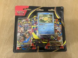 Pokemon TCG Mega Evolution 3-Pack Blister Card Psyduck Foil Promo NEW/Sealed - Image 1