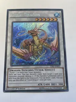 TDIL-EN051 Coral Dragon Secret Rare 1st Edition NM Yugioh Card - Image 1