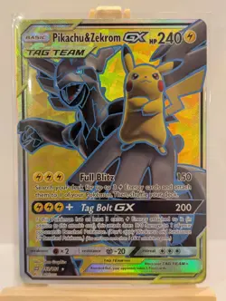 Custom Fan Art Pikachu & Zekrom GX High Quality Custom Card Tag Team Colour - Image 2