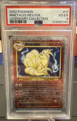 Pokemon 2002 Legendary Collection Ninetales Reverse Holo Card 17/110 PSA 4 - Image 1