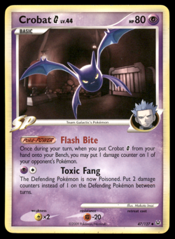 Crobat 47/127 Platinum Regular Non Holo 2009 Pokemon Card Moderately Played MP - Image 1