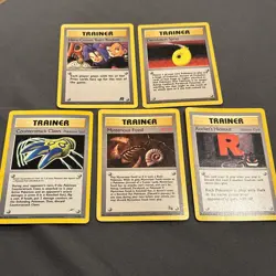 1999 Pokemon Trainer Card Lot 5 Card Lot Rare Common Vintage - Image 1