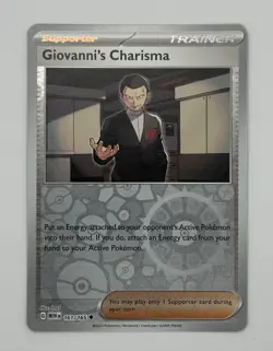 Giovanni's Charisma Reverse Holo NM 161/165 Scarlet & Violet 151 Pokemon Card - Image 1