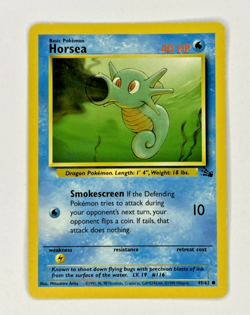 Pokemon TCG Horsea Fossil 49 Regular Card 1999 Wizards Base Set -NM -Ungraded - Image 1