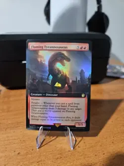 Flaming Tyrannosaurus (Extended Art) Universes Beyond: Doctor Who Foil - Image 1