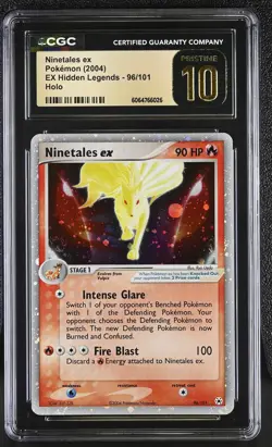 CGC 10 PRISTINE Ninetales ex 2004 EX Hidden Legends 96/101 Holo Pokemon Card - Image 1