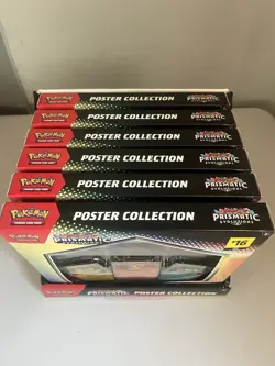 Pokemon Prismatic Evolutions Poster Collection Sealed Full Display Case Lot Of 6 - Image 4