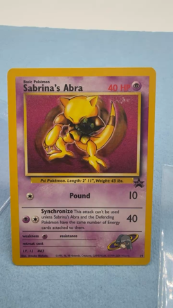 1999 Pokemon Wizards Black Star Promos Sabrina's Abra #19 LP See Video - Image 2