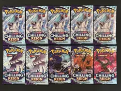Pokemon Chilling Reign 10 x Booster Pack Lot New/Sealed US SELLER - Image 1