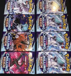 Pokemon Chilling Reign 10 x Booster Pack Lot New/Sealed US SELLER - Image 2