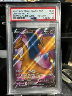 2020 Pokemon SWSH BSP Elite Trainer Charizard V PSA 9 WHC650 - Image 1