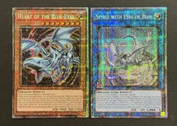 2025 YUGIOH MP25 SECRET RARE HEART OF BLUE EYES & SPIRIT WITH EYES OF BLUE NM - Image 1