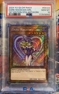 Yu-Gi-Oh Dark Magician Girl PSA 10 RA03-EN123 1st Edition 5th Art Work - Image 1
