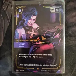 Foil Riftbound Jinx card Rebel OGN 202/298 League of Legends Arcane - Image 1