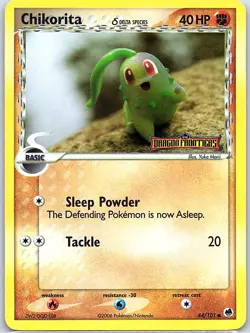 Chikorita 44/101 Reverse Holo Stamp Dragon Frontiers - Pokemon Card - NM - Image 1
