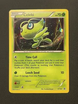 Pokemon TCG Celebi XY187 Holo Promo Card Lp Black Star Cosmos - Image 1