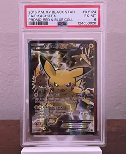 Pikachu EX 2016 Full Art Black Star Promo Card #XY124 PSA 6 - Image 1
